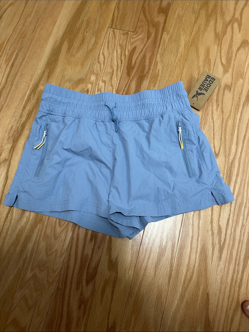 Eddie Bauer Light Blue Athletic Shorts with Zip Pockets
